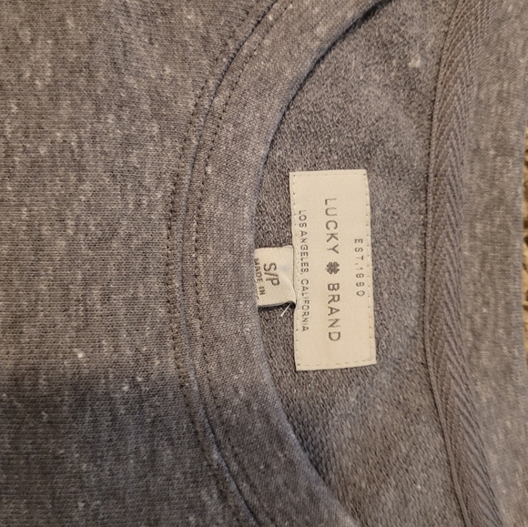 Lucky Brand Gray Ladies Flag Graphic Sweatshirt S - Picture 7 of 7